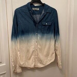 Long Sleeve 100% Cotton Denim ombré shirt.